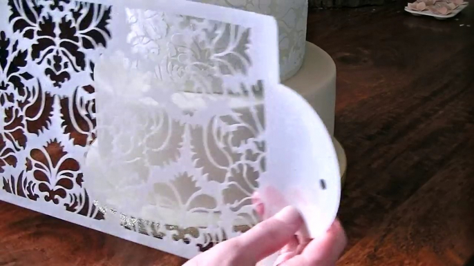 How to stencil on a cake using royal icing stencilling on a cake stenciling cake decorating tutorial