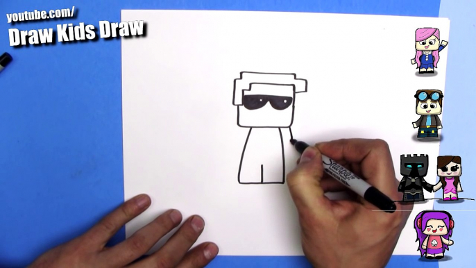 How To Draw Sky Does Minecraft skin - EASY Chibi - Step By Step - Kawaii