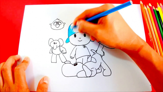 Cómo dibujar a POCOYO y sus Amigos (Elly, Pato, Pajaroto, Loula) | How to draw Pocoyo and Friends
