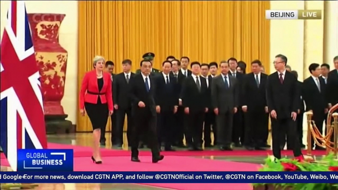 Li Keqiang holds a welcome ceremony for Theresa May in Beijing