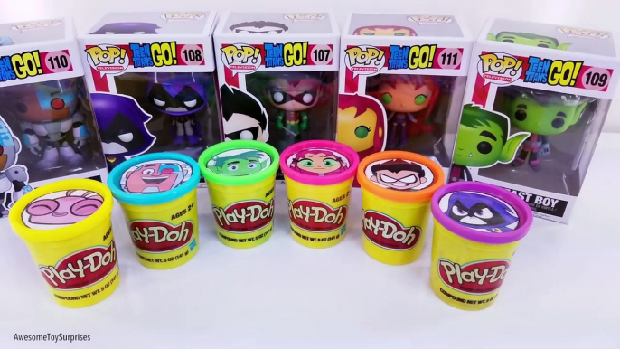 Teen Titans Go! Play-Doh Surprise Eggs Tubs Dippin Dots Gumballs Candy Toy Surprises! Learn Colors!