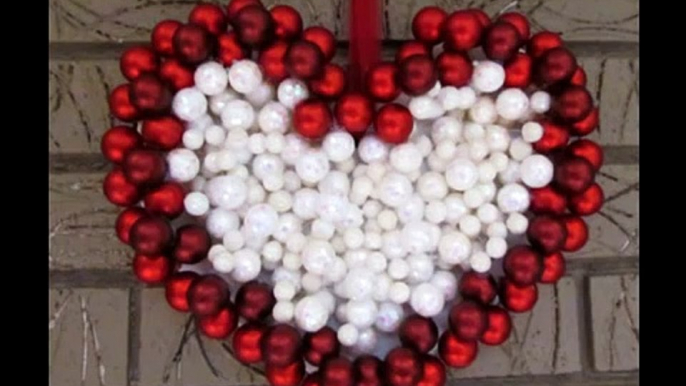 DIY Ornament Wreath Heart Wreath for Valentines Day Decoration