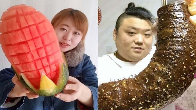 EATING SHOW COMPILATION-CHINESE FOOD-MUKBANG-Greasy Chinese Food-Beauty eat strange food-NO.77