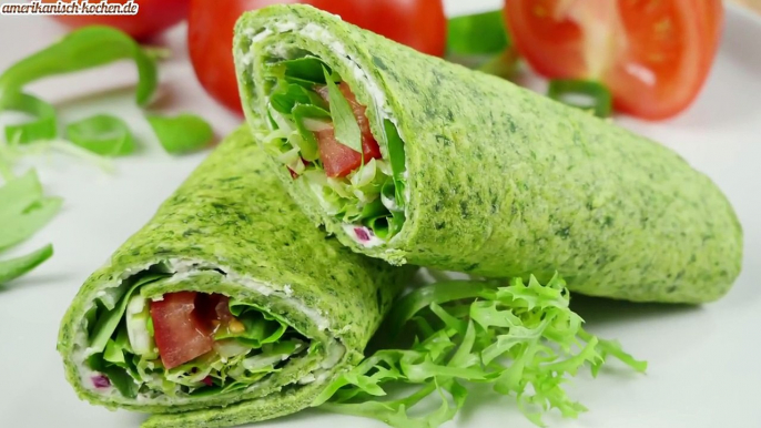 Perfekt für Schule, Uni oder Büro - die Spinat-Wraps von amerikanisch-kochen.de sind super schnell gemacht und richtig lecker! HIER ZUM REZEPT ➡️