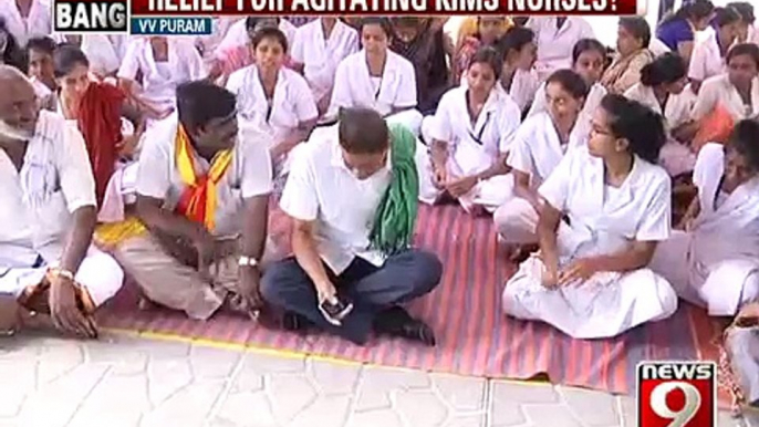 NEWS9: VV Puram, relief for agitating nurses