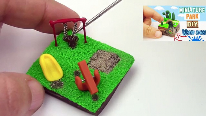 DIY MINIATURE PARK Polymer Clay & Resin Tutorial How to make resina dollhouse garden doll Crafts