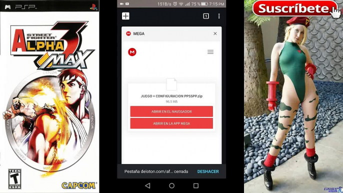 STREET FIGHTER ALPHA 3 + PPSSPP GOLD 1.5.4 + CONFIGURACIÓN DEL EMULADOR POR MEGA