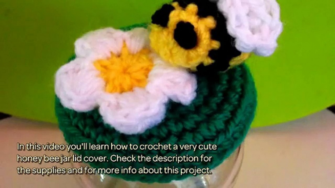 How To Crochet A Very Cute Honey Bee Jar Lid Cover - DIY Crafts Tutorial - Guidecentral