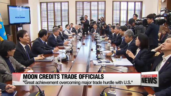 S. Korean president calls Korea, U.S. FTA revision talks "job well done"