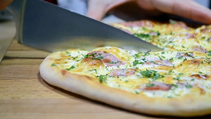 Немецкий ОГНЕННЫЙ ПИРОГ | Мясной пирог | Flammkuchen (фламмкухен)