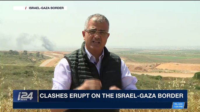 i24NEWS DESK | Clashes erupt on the Israel-Gaza border | Friday, April 6th 2018