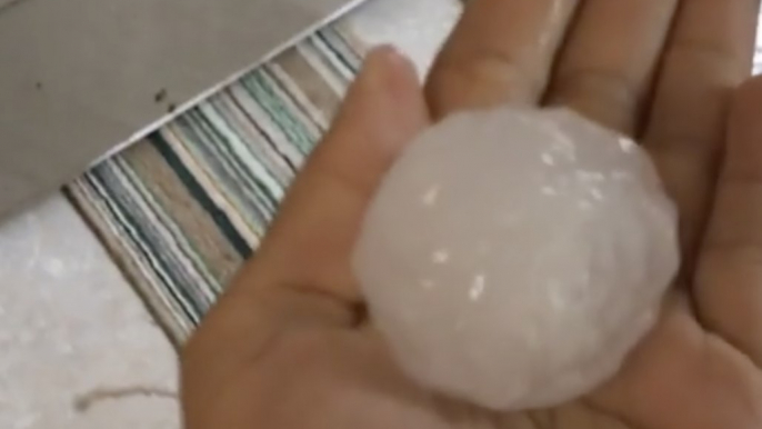 Texas Kid Thrilled By Tennis Ball Sized Hail During Storm