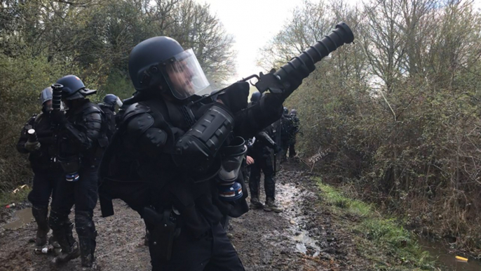 Zad: les gendarmes mobiles en action devant une barricade