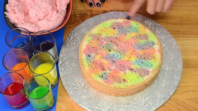 Skittles Rainbow Cake! How to make a Skittles Cake - Cupcake Addiction & Cupcakes & Cardio!