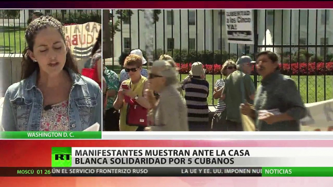 Manifestación ante la Casa Blanca en solidaridad por 5 Cubanos