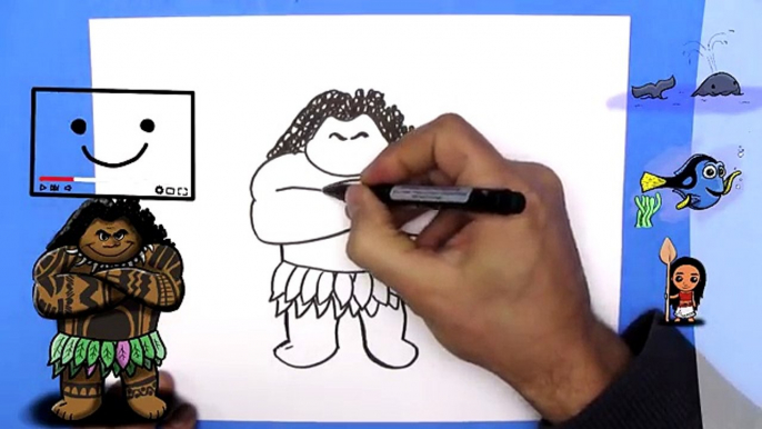 How To Draw Maui from Moana - EASY - Step By Step