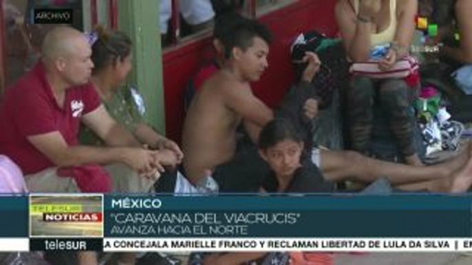 Caravana del Viacrucis Migrante avanza hacia el norte de México