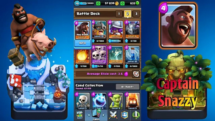 Clash royale- Best Arena 8(frozen peak) and Arena 9(jungle arena) hog rider deck!