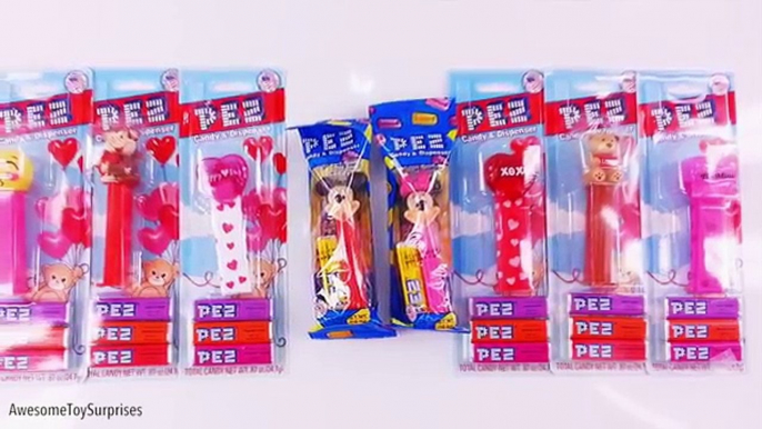 Mickey Mouse Minnie Mouse Valentines Day Candy Pez Dispensers Learn Colors! Learn to Count!