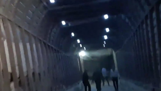 Syrian Government Forces Tour Undeground Network of Jayesh al-Islam Tunnels in Douma