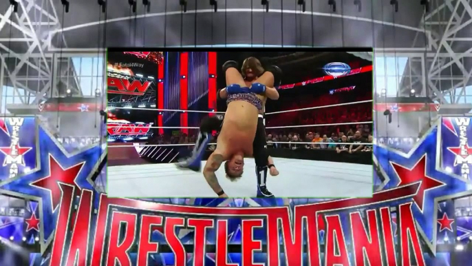 WWE RAW 4/4/16 AJ STYLES VS KEVIN OWENS VS  CESARO VS CHRIS JERICHO