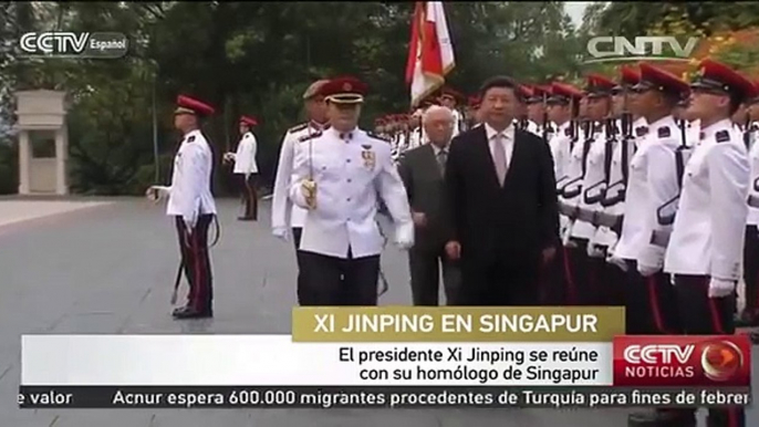 El presidente Xi Jinping se reúne con su homólogo de Singapur