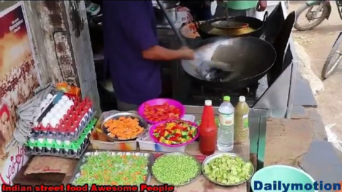 Indian street Food -  Chicken Fried Rice with Fresh Vegetables - Mouth Watering Indian Street Foods