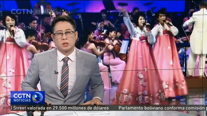 Músicos de  pop surcoreanos realizan su primera actuación en Pyongyang