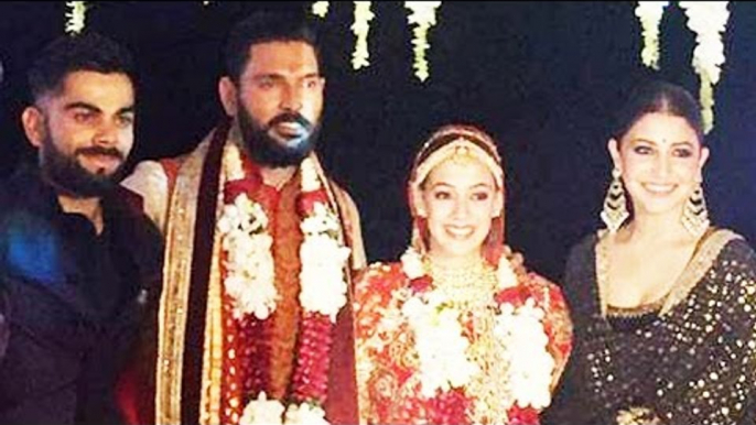 Virat Kohli & Anushka Sharma POSE With Yuvraj Singh-Hazel Keech Marriage