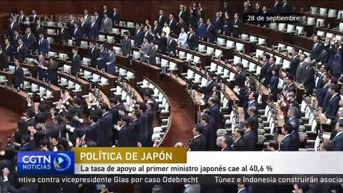 La tasa de apoyo al primer ministro japonés cae al 40,6 %