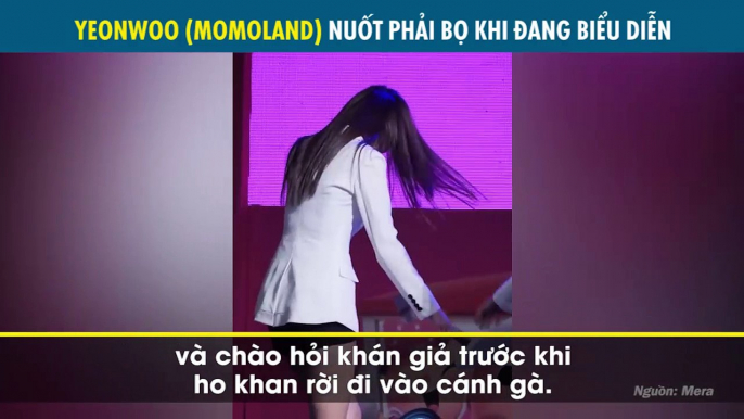 Nữ thành viên MOMOLAND nuốt phải bọ khi đang diễn và hành động của cô nàng khiến ai cũng nể phục