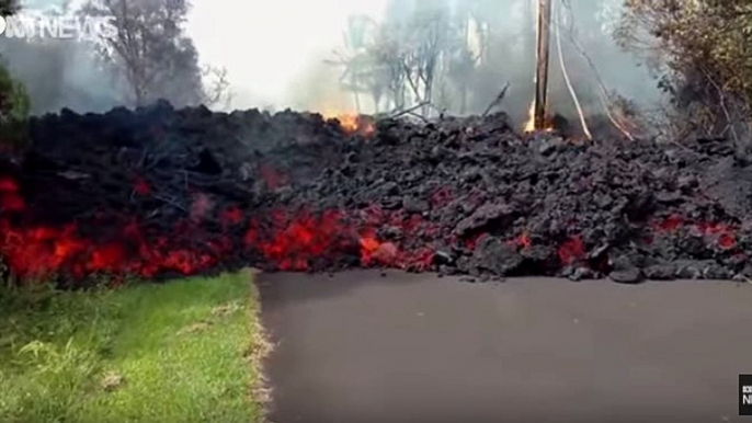 Hawaiian lava flows ‘faster than a turtle’