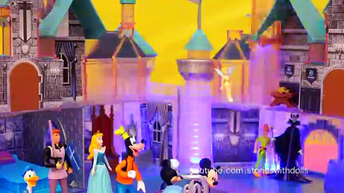 Disney Toys Maleficent vs. Peter Pan in Sleeping Beautys Lights Castle and Disney Parks Dolls