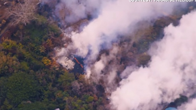 Aerial Footage Captures Lava Accumulation in Puna