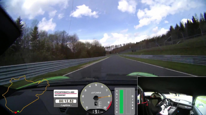 Porsche 911 GT3 RS sets new lap time on Nürburgring Nordschleife Onboard video