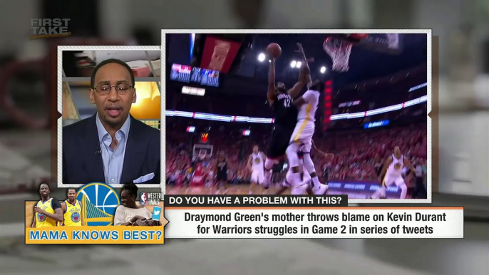 Stephen A. has problem with Draymond Green's mom blaming Kevin Durant on Twitter | First Take | ESPN