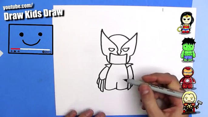 How To Draw Wolverine - EASY Chibi - Step By Step - Kawaii