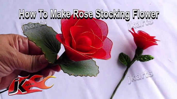 DIY Rose Stocking Flower for Valentines Day Gift Idea | How to make | JK Arts 091