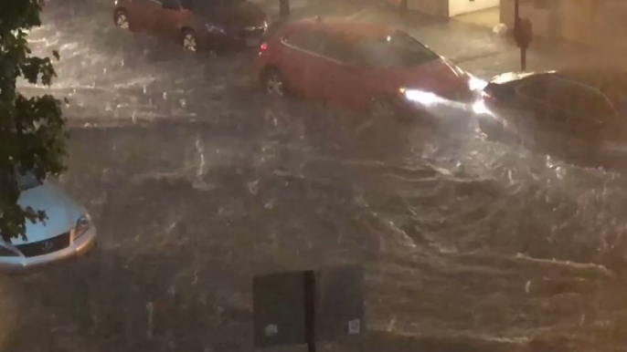 Motorists in Frederick, Maryland, Defy Warnings Not to Drive on Flooded Streets