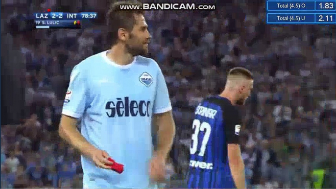 Senad Lulic RED Card  HD Lazio 2-2 Inter