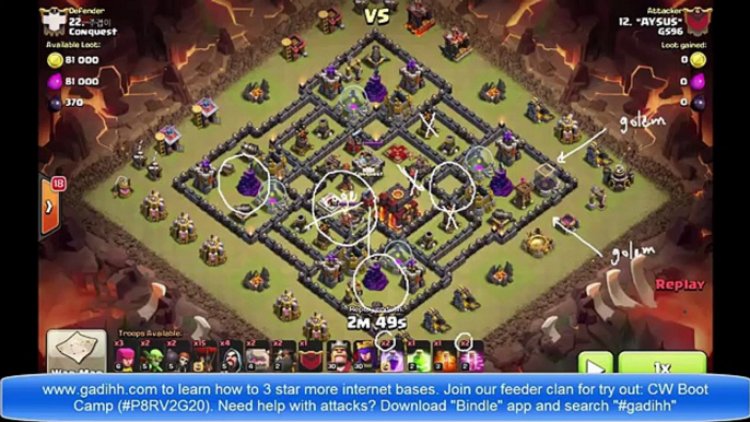 Clash Of Clans - Th9 vs Th10 - 3 Stars vs The Tailor Base With GoLaLoon