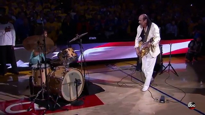 Carlos Santana performs national anthem at Game 2 of 2018 NBA Finals - ESPN