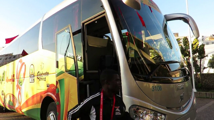 CHIPOLOPOLO ARRIVE AT THE MOHAMMED V STADIUMThe Chipolopolo boys have arrived at the Mohammed V Stadium in Casablanca for their Group B match against Namibia.