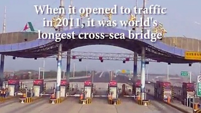 It's a marathon journey across the sea. This bridge in China's Qingdao was world's longest of its kind when it opened to traffic in 2011.