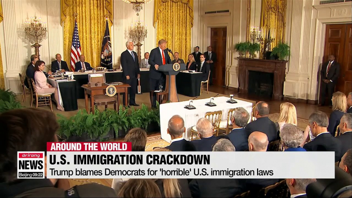 Trump blames Democrats for "horrible" U.S. immigration laws