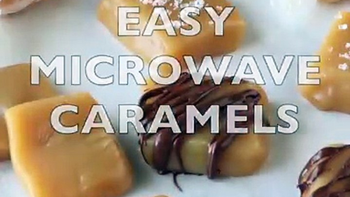 Easy Microwave Caramels!  Perfect for all of your holiday trays and gift giving!PRINT or PIN: