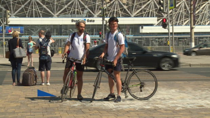 England fans reach Volgograd after cycling for three weeks