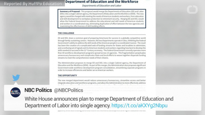 Trump Wants To Merge Labor & Education Departments