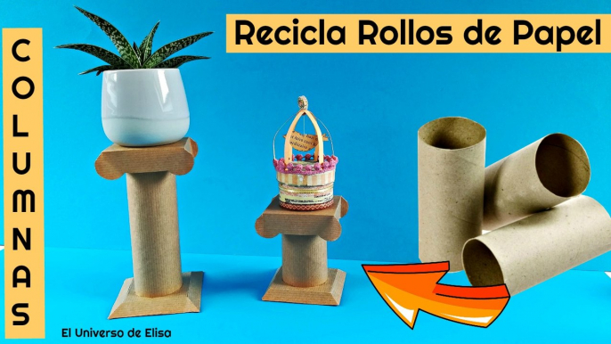 Manualidades con Rollos de Papel Higiénico, Manualidades de Reciclaje,  Columna con Rollo de Papel