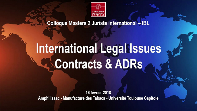 01_" L'indivisibilité des contrats : "varia" autour d'une notion sibylline" (Stéphane NINDJIN, @"International Legal Issues - Contracts & ADRs" , colloque M2 Juriste International - IBL)